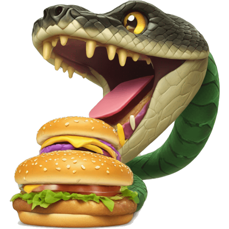 Snake eating burger  emoji