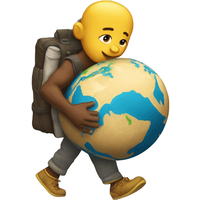 atlas carrying the world emoji