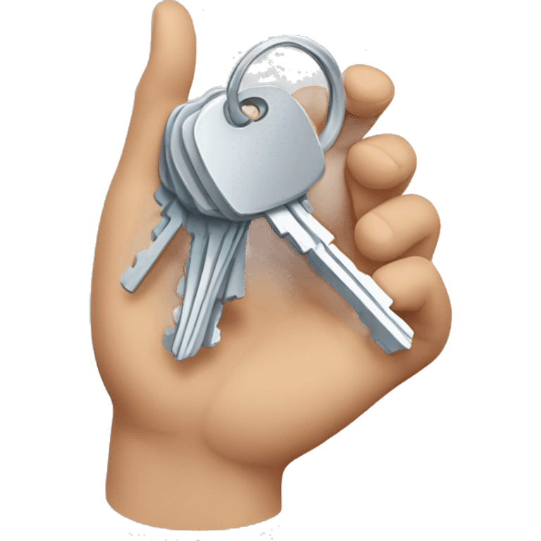 hand with apartment keys emoji