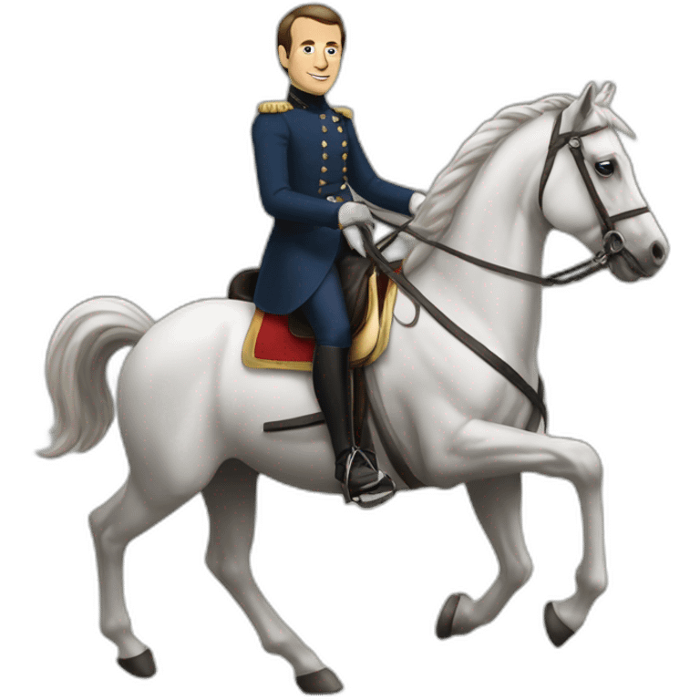 Emanuell Macron sur un cheval emoji