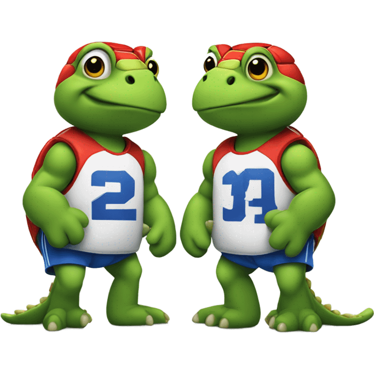 Two terrapins who are teammates  emoji