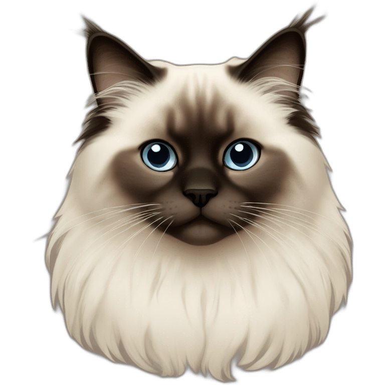 himalayan ragdoll cat with dark brown eyes emoji