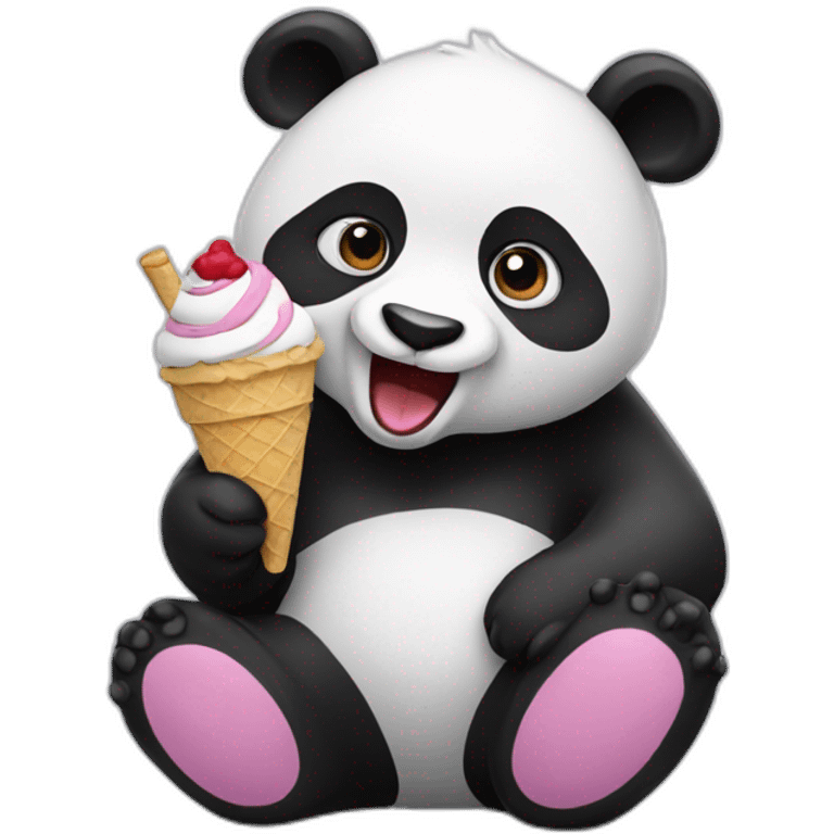 Panda eating ice cream emoji