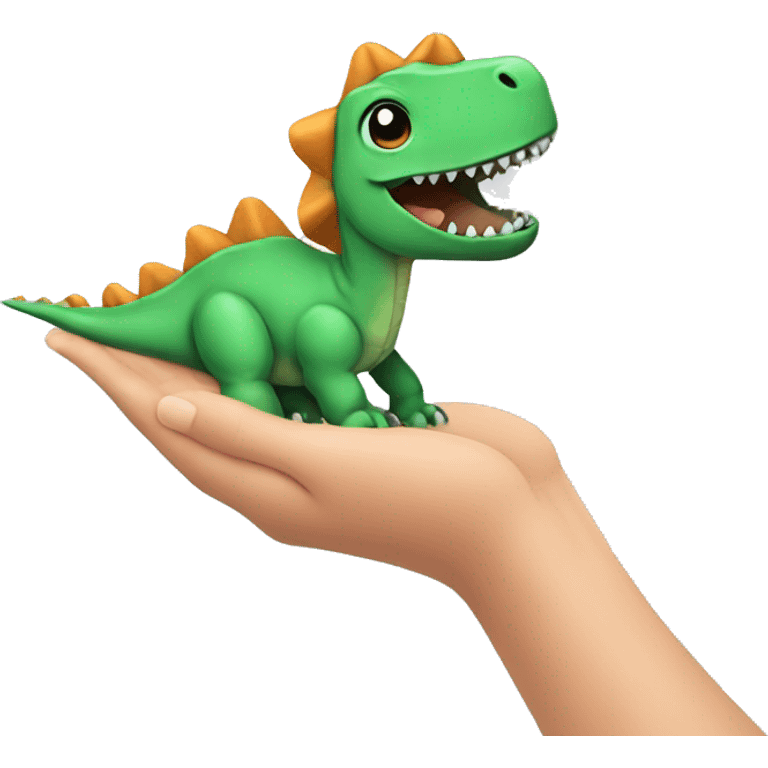 dino with a baby in the hand emoji