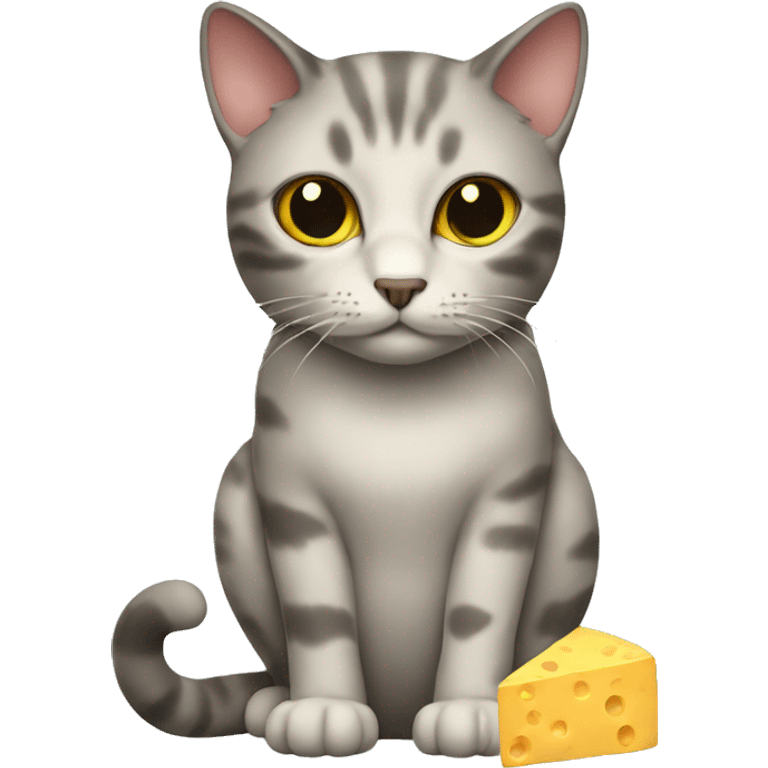 Cat with cheese balls emoji