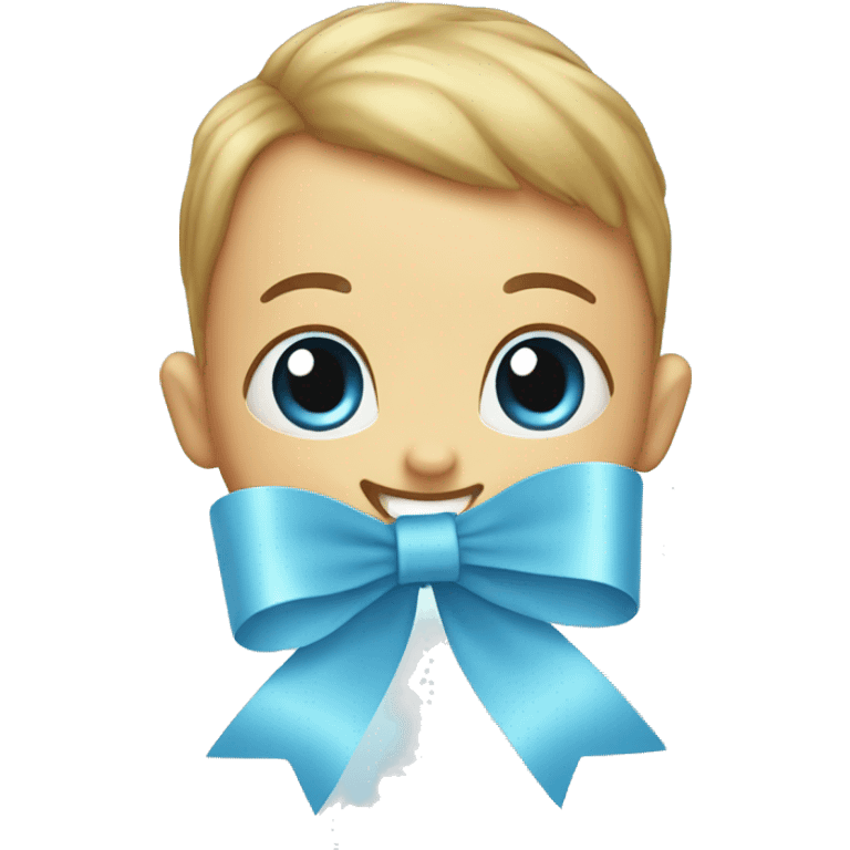 baby blue ribbon  emoji