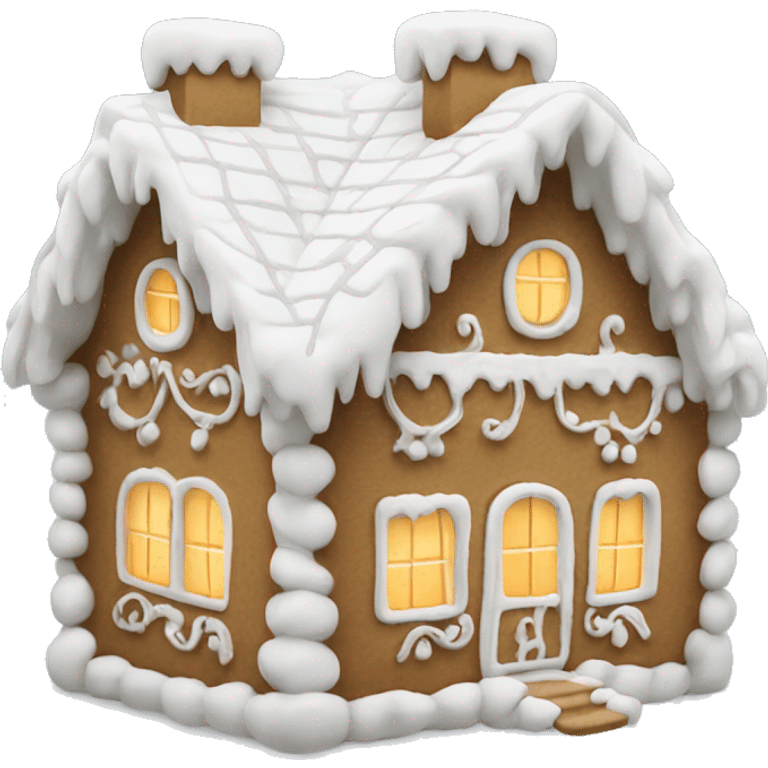 Cosy white gingerbread house  emoji