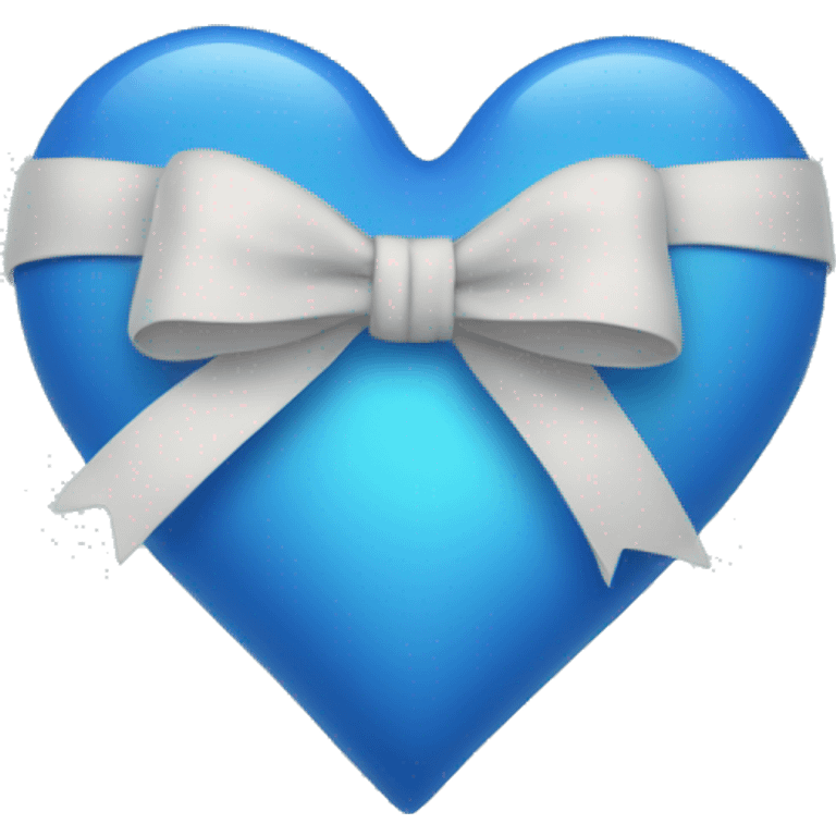 blue heart with bow only one emoji