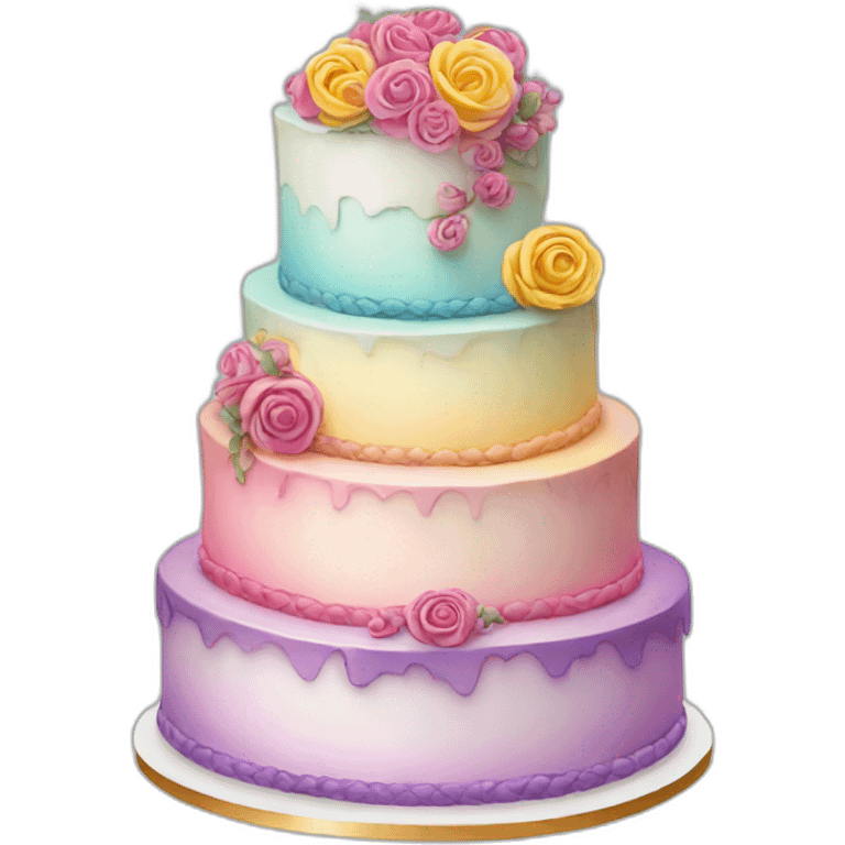 Colorful wedding cake emoji