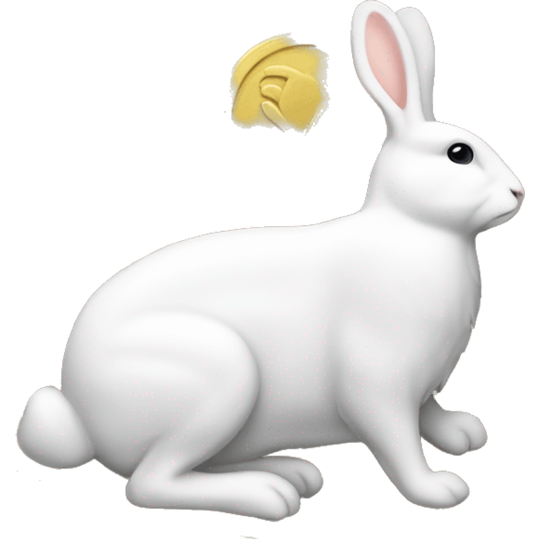 gold coin, coin white rabbite emoji