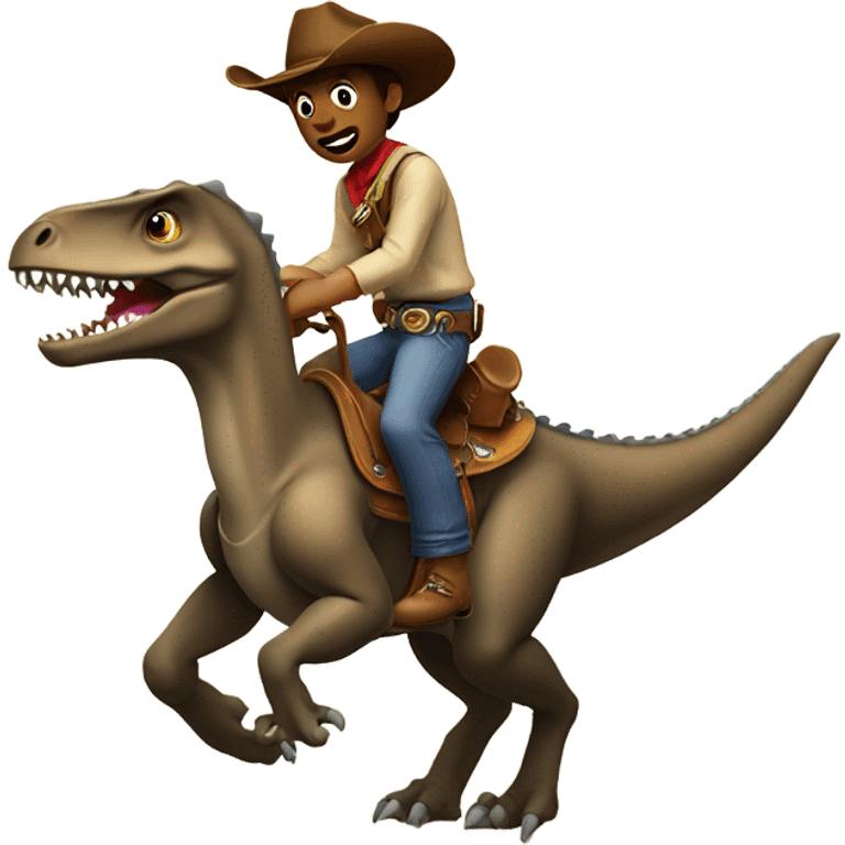 Cowboy riding dinosaura emoji