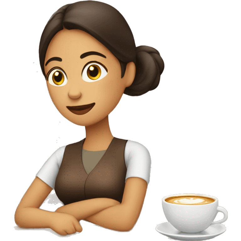 mujer tomando cafe emoji