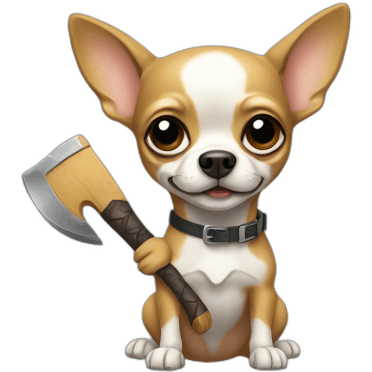 chihuahua holding an axe emoji