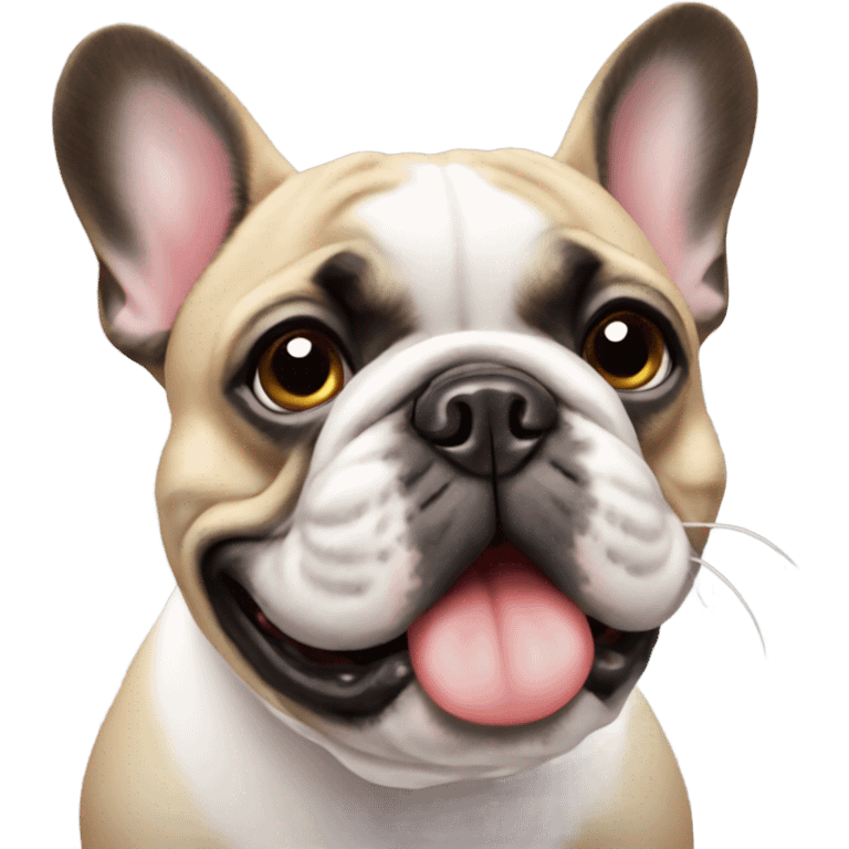 French bulldog looking at viewer emoji