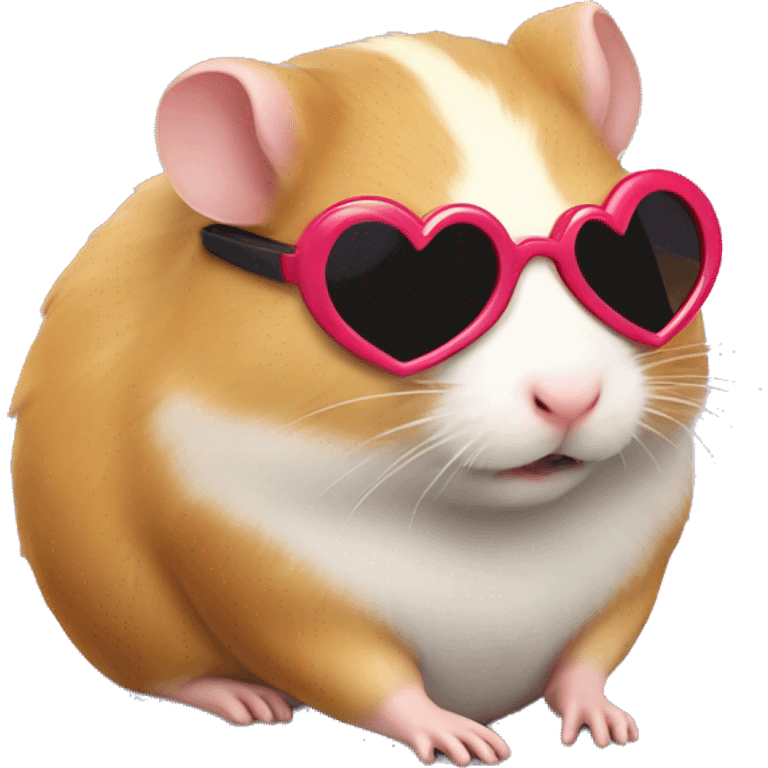 Tired hamster with heart sunglasses  emoji