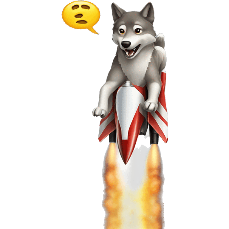 Wolf on a rocket  emoji