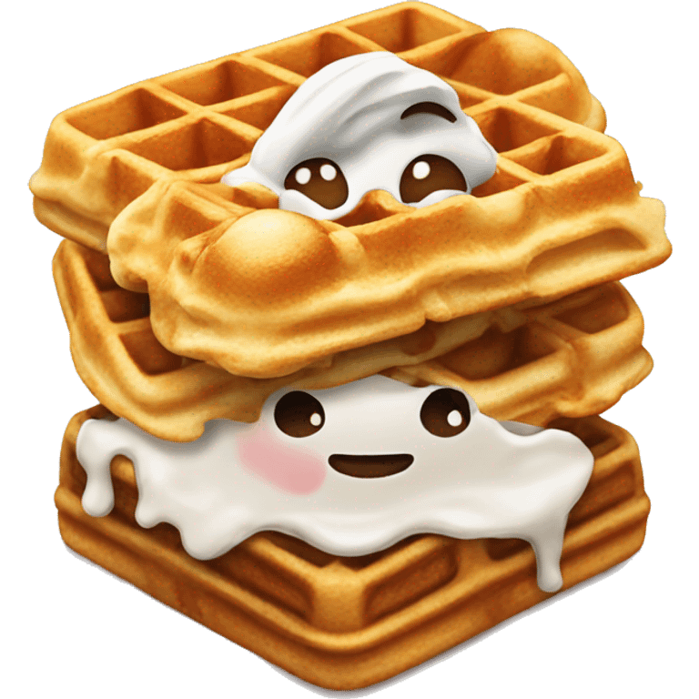 Ice cream on waffles emoji