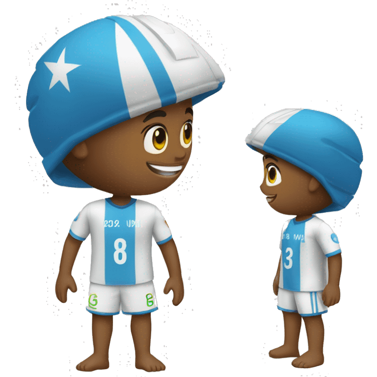 Un garçon habillé avec le maillot du comores  emoji