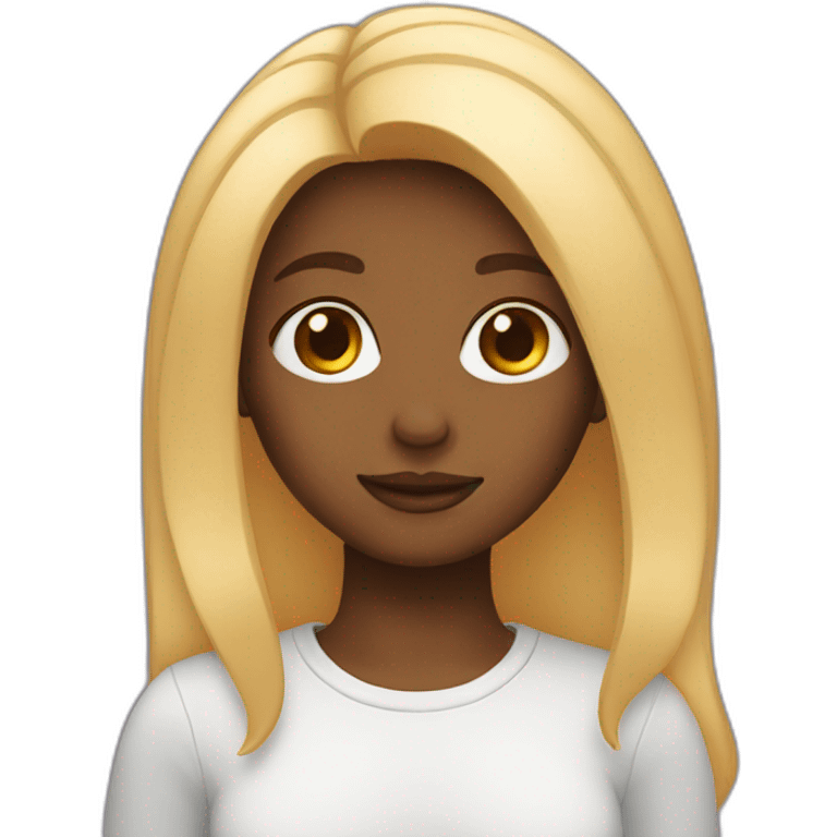 Girl with two hair color emoji