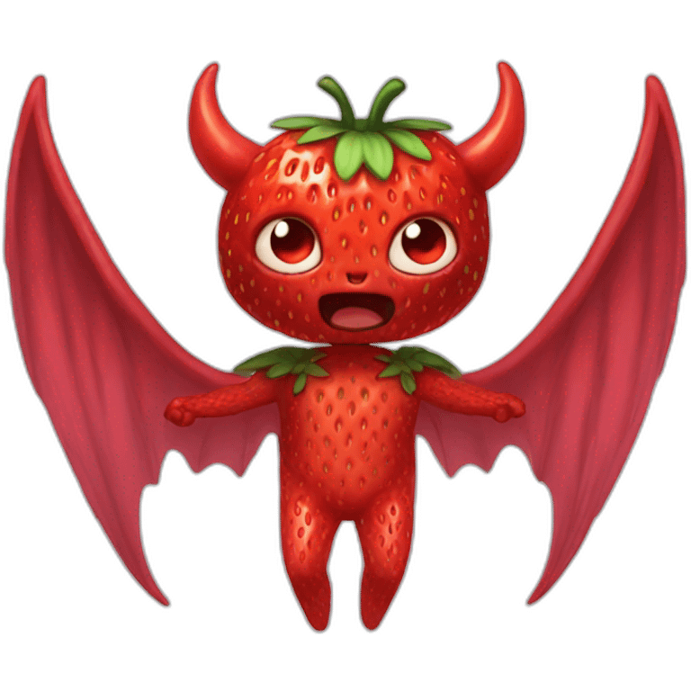 strawberry demon wings emoji