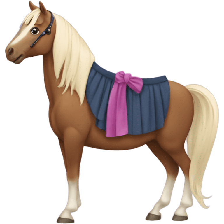 A horse wearing skirt  emoji