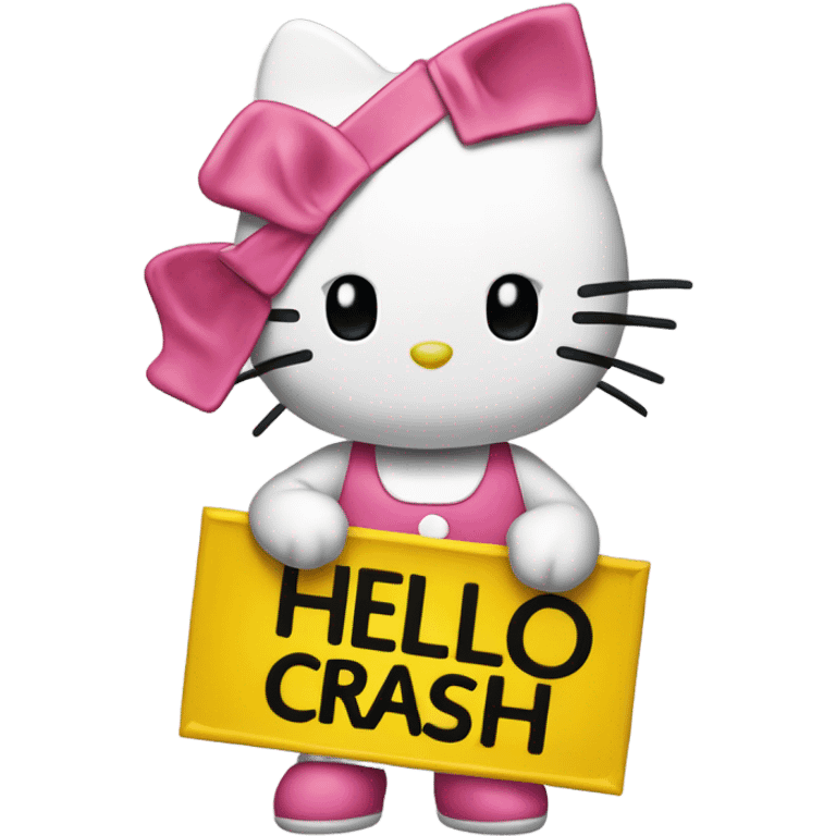 Hello kitty holding a sign that says “don’t crash out” emoji