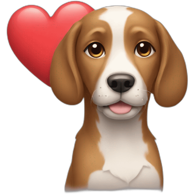 Dog with heart emoji