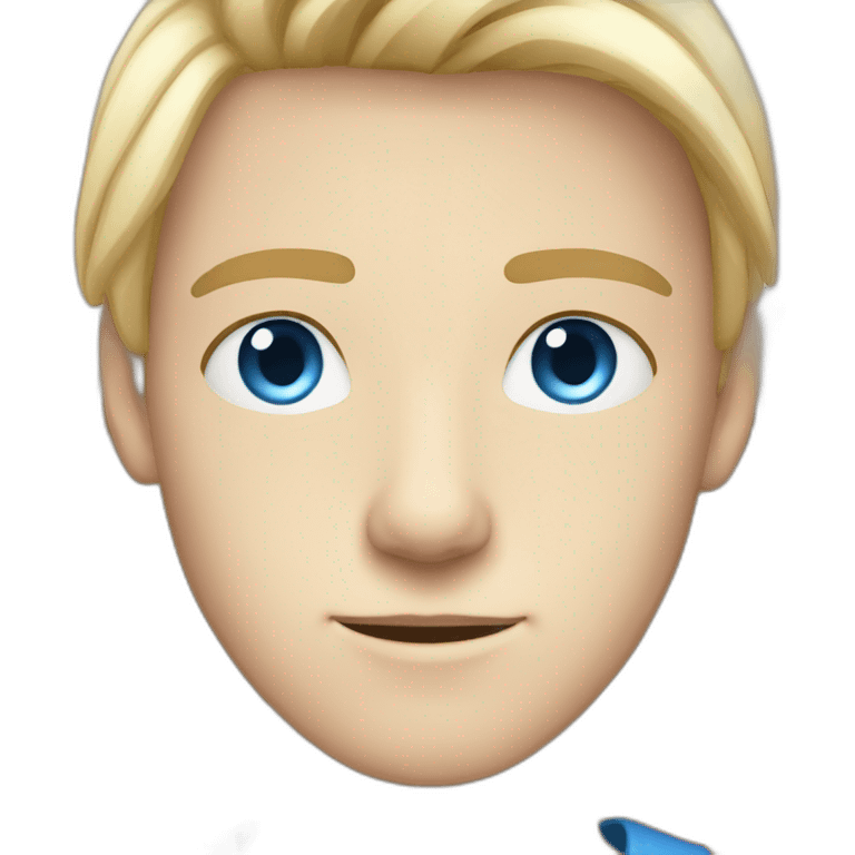 blue-eyed male teenager long straight blond hair emoji