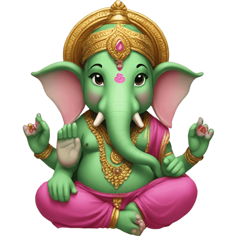 pink and green lord ganesha emoji