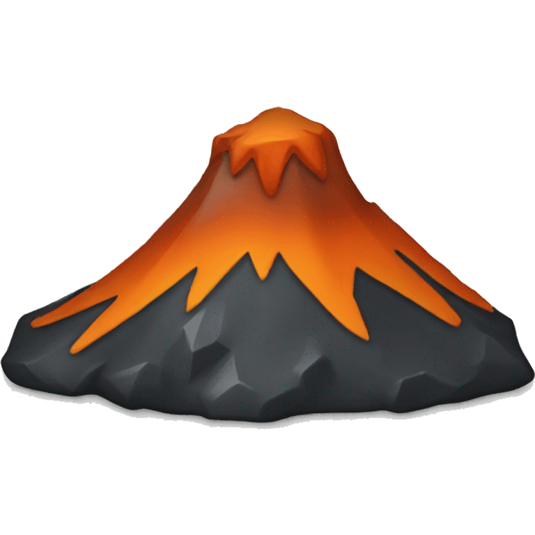 small black, gray and orange volcano
 emoji