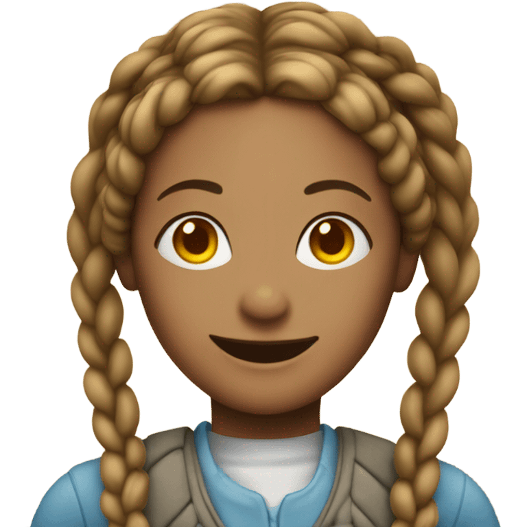 smiling woman with braids in window light emoji