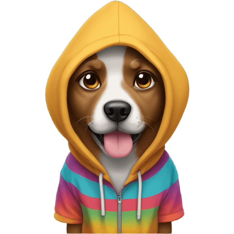 Dog wearing a hoodie emoji