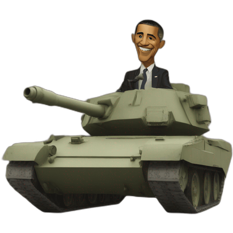 Obama sur un tank emoji