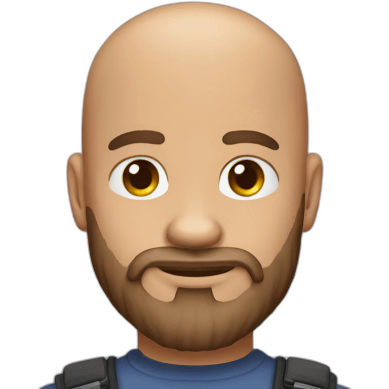 Bald bearded man wolf eclair emoji