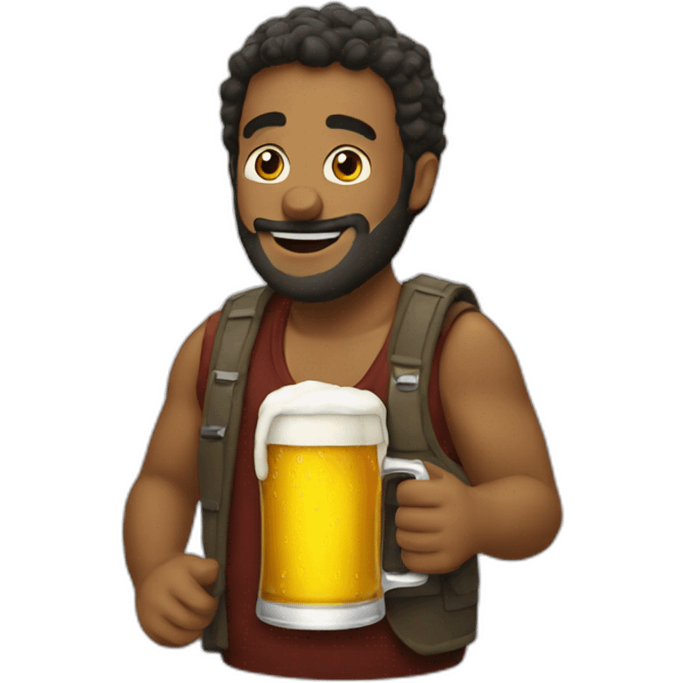 Simpleton drinking beer emoji