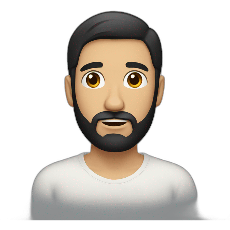 a spanish guy with a black earing and black short hair and black beard emoji