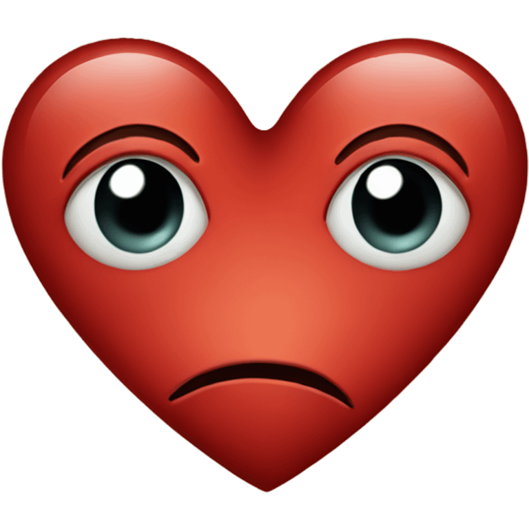 Red heart on sad face emoji