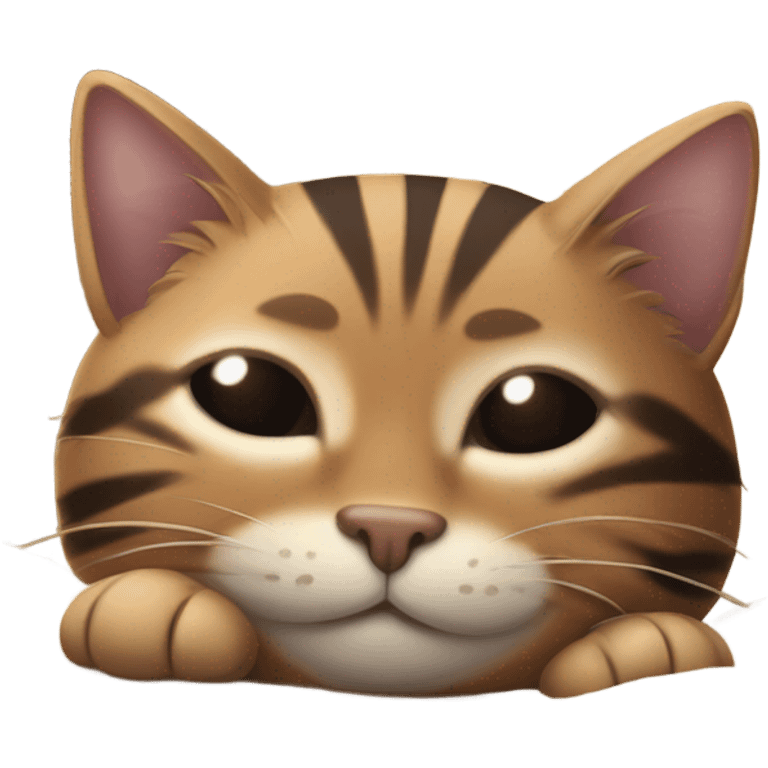 brown striped cat sleeping emoji