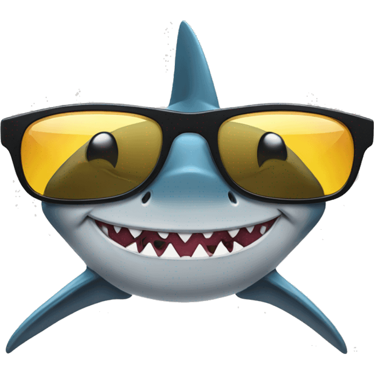 Shark with sunglass emoji