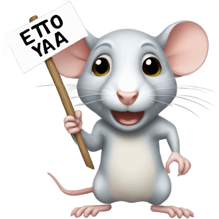 A rat holds a sign with the inscription: ETO YA emoji