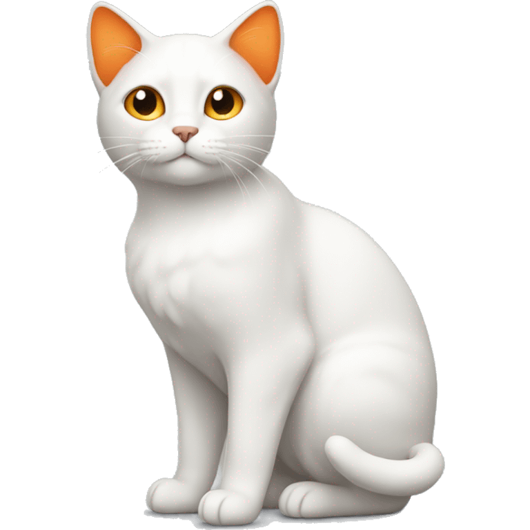 Cat white with orange ears and tail emoji