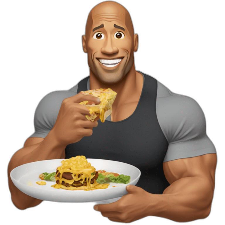 Dwayne Johnson comiendo emoji