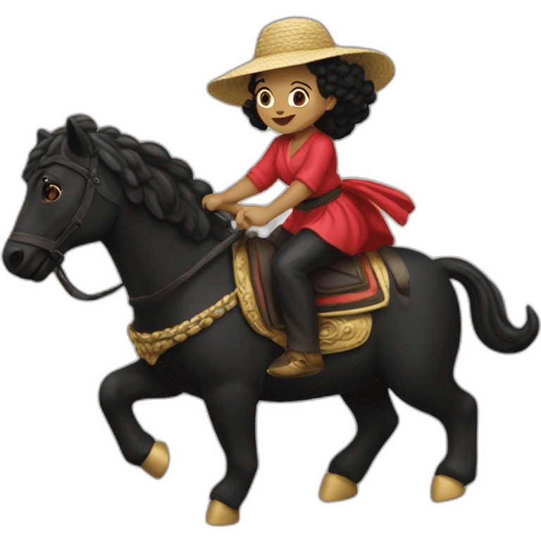 Megawati riding black bufallo emoji