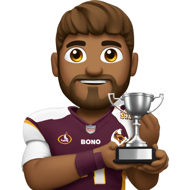 Brisbane broncos holding trophy  emoji