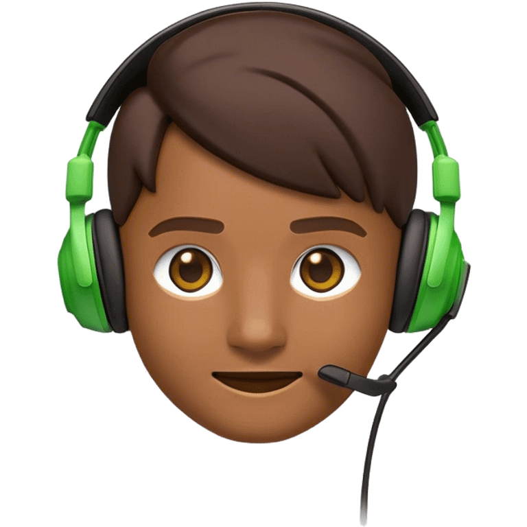 Clash of Clans aesthetic: Cinematic Playful Xbox Headset Portrait Emoji, rendered in a 3D vector-style similar to standard emojis with minimal shading and bold, simplified shapes. A compact, distinct form with signature details, softly glowing with a modern gaming energy charm. Simplified yet unmistakably iconic, highly detailed and consistent, glowing with a soft radiance and high shine. Stylized with a touch of next-gen innovation and a soft glowing outline, capturing the essence of a beloved gaming relic with a friendly, playful manner! emoji