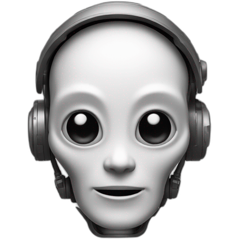 alien titanium ai Chatbot black and white emoji