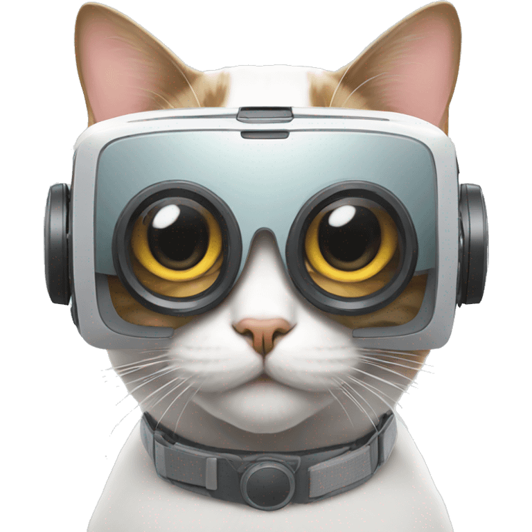 Cat wearing vr emoji