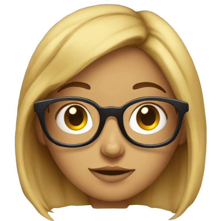 cute nerdy girl with spec  emoji