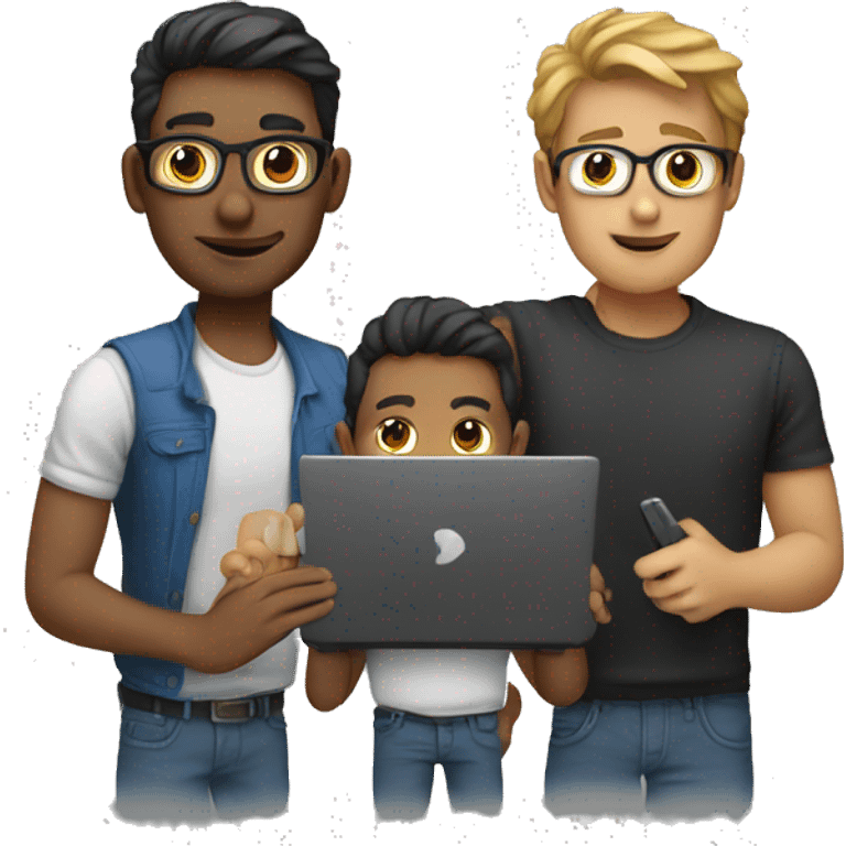 group of developers with a laptop emoji