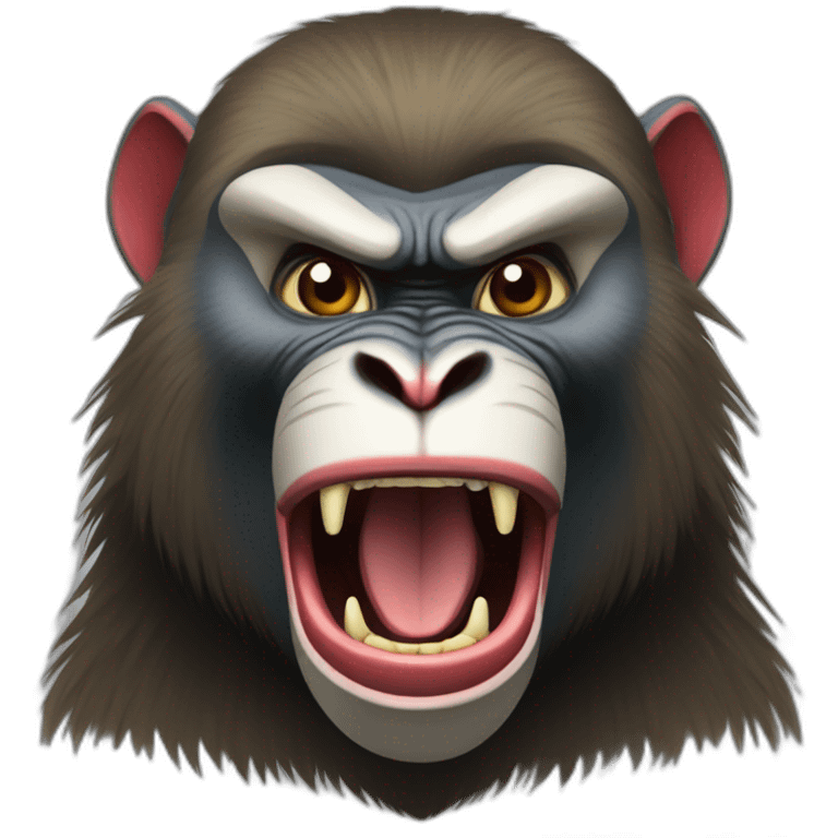 A aggressive mandrill emoji